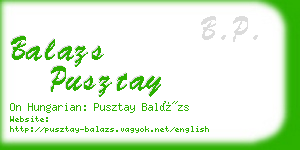 balazs pusztay business card